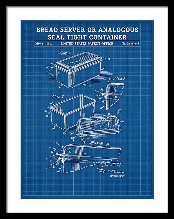 Bread Server Tupperware Container Blueprint Patent Us2695645a