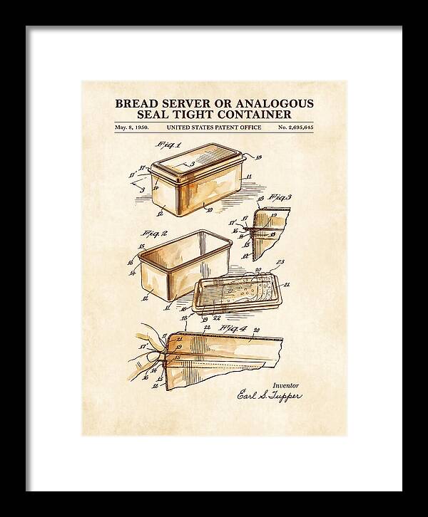 Bread Server Tupperware Container Watercolor Patent Us2695645a