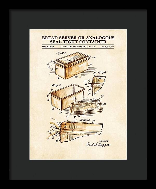 Bread Server Tupperware Container Watercolor Patent Us2695645a