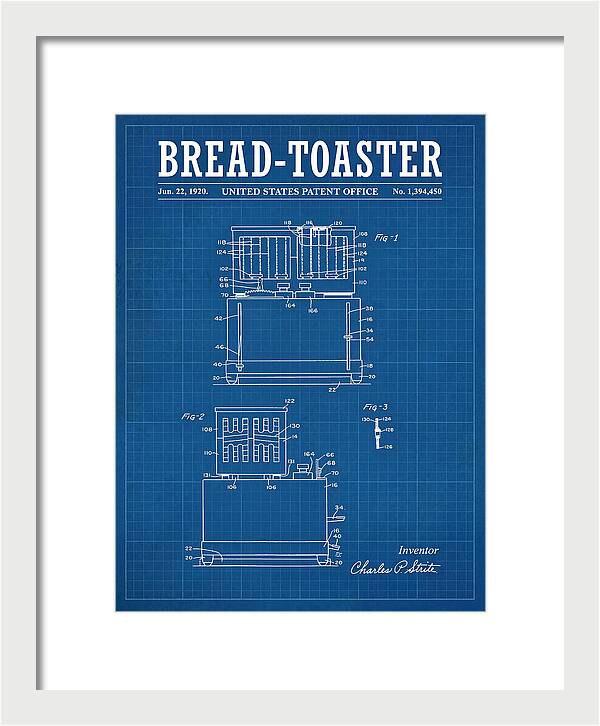 Bread Toaster Toastmaster Blueprint Patent Us1394450a