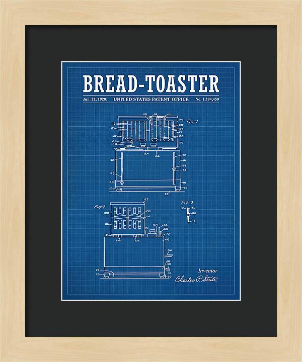 Bread Toaster Toastmaster Blueprint Patent Us1394450a