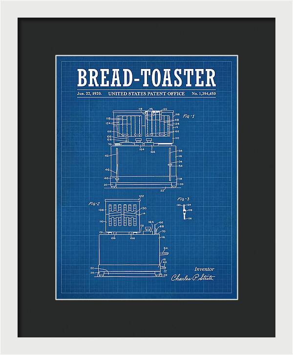 Bread Toaster Toastmaster Blueprint Patent Us1394450a