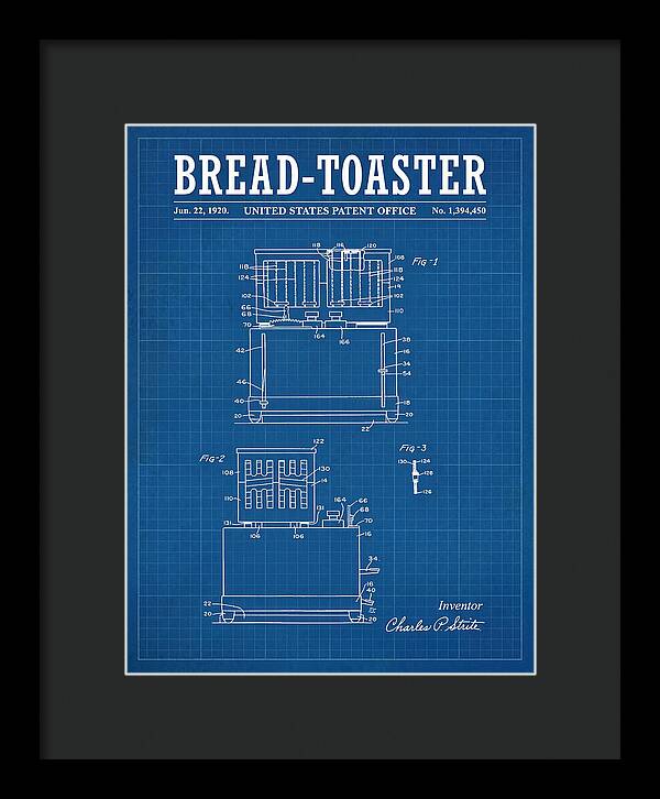 Bread Toaster Toastmaster Blueprint Patent Us1394450a