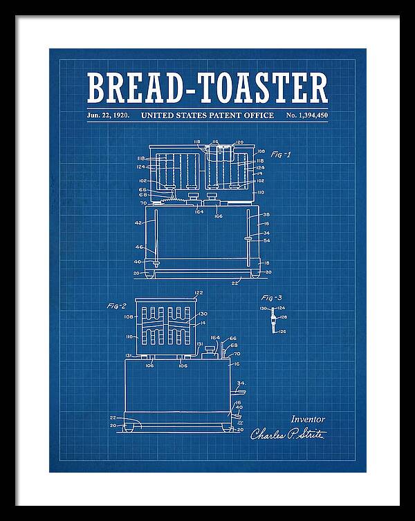 Bread Toaster Toastmaster Blueprint Patent Us1394450a