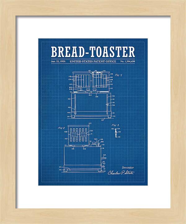 Bread Toaster Toastmaster Blueprint Patent Us1394450a