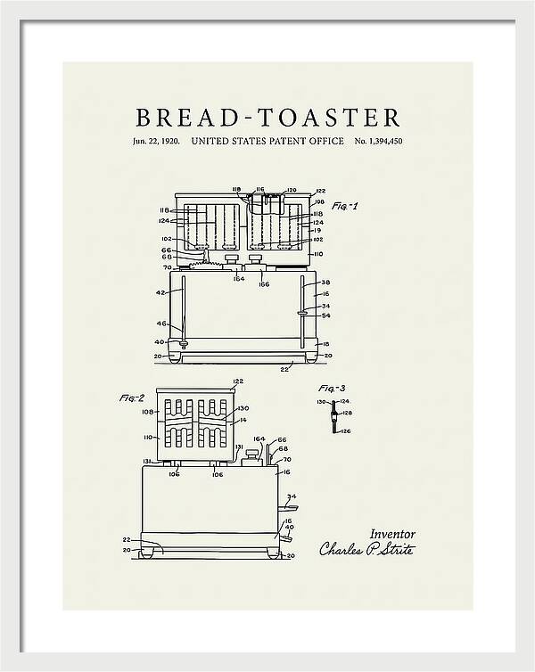 Bread Toaster Toastmaster Minimalist Patent Us1394450a