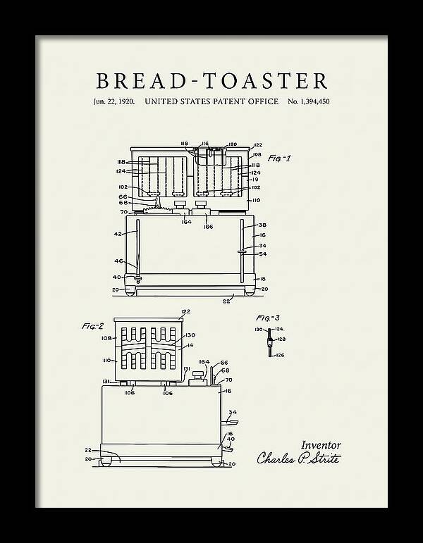 Bread Toaster Toastmaster Minimalist Patent Us1394450a