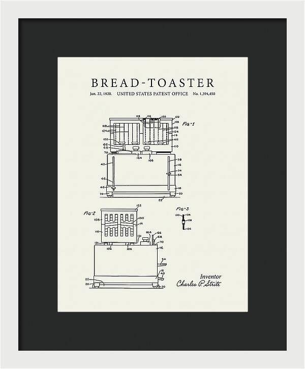 Bread Toaster Toastmaster Minimalist Patent Us1394450a