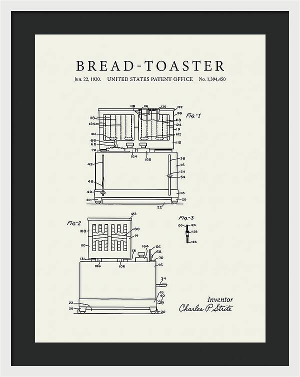 Bread Toaster Toastmaster Minimalist Patent Us1394450a