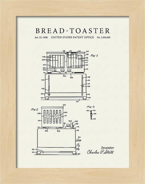 Bread Toaster Toastmaster Minimalist Patent Us1394450a