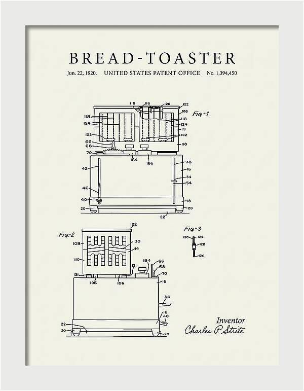 Bread Toaster Toastmaster Minimalist Patent Us1394450a