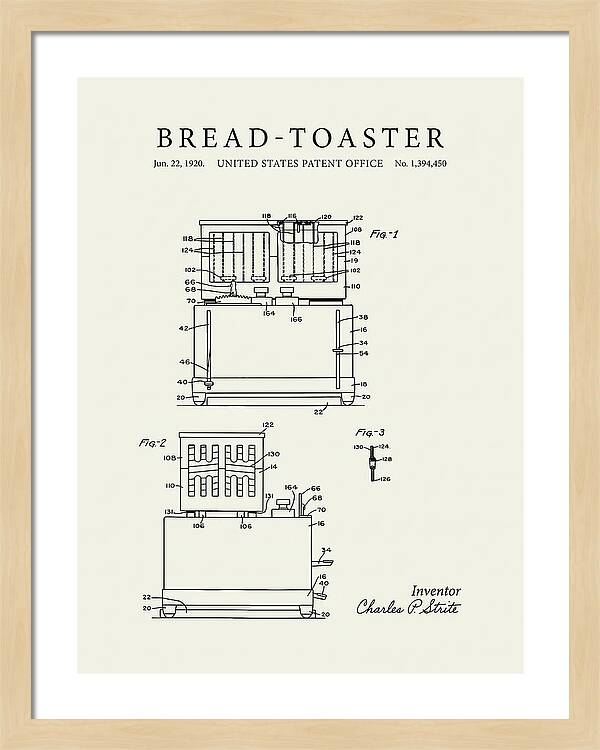 Bread Toaster Toastmaster Minimalist Patent Us1394450a