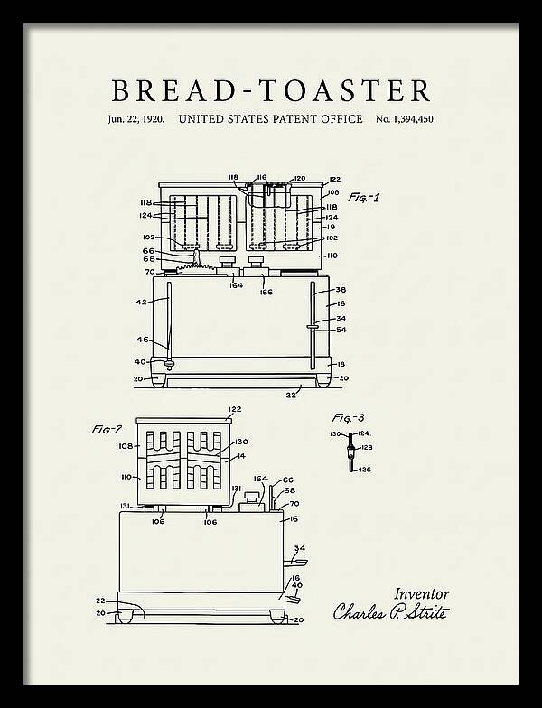 Bread Toaster Toastmaster Minimalist Patent Us1394450a
