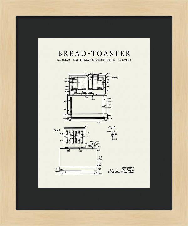 Bread Toaster Toastmaster Minimalist Patent Us1394450a