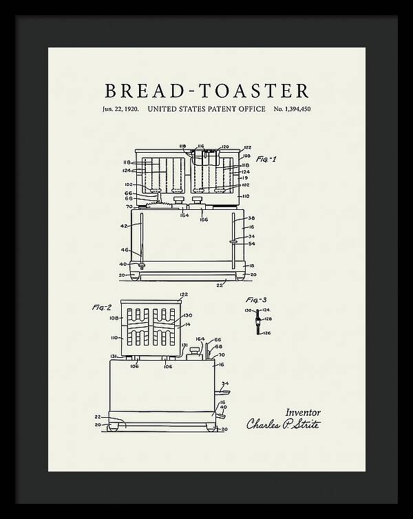Bread Toaster Toastmaster Minimalist Patent Us1394450a