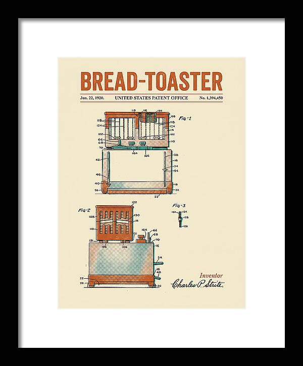 Bread Toaster Toastmaster Retro Patent Us1394450a