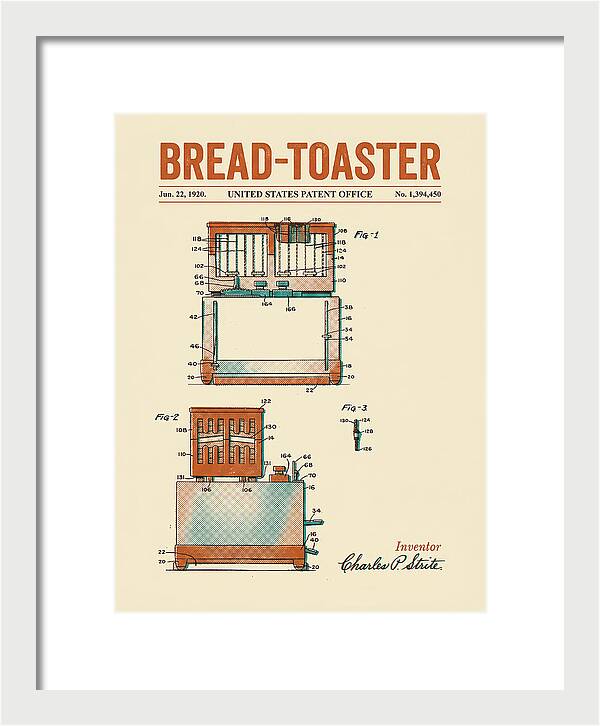 Bread Toaster Toastmaster Retro Patent Us1394450a