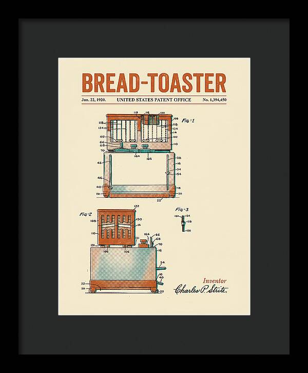 Bread Toaster Toastmaster Retro Patent Us1394450a