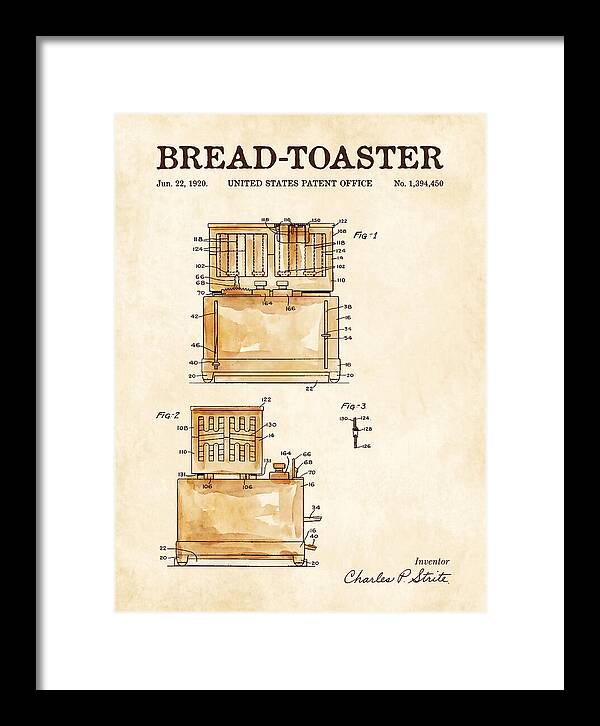Bread Toaster Toastmaster Watercolor Patent Us1394450a