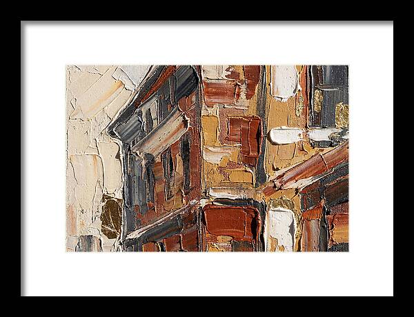 Brick Building In Palette Knife Style