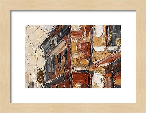 Brick Building In Palette Knife Style