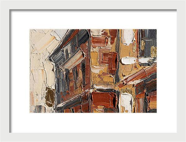 Brick Building In Palette Knife Style