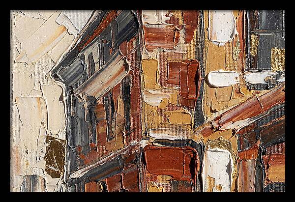 Brick Building In Palette Knife Style
