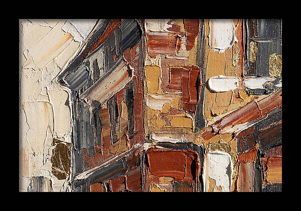 Brick Building In Palette Knife Style