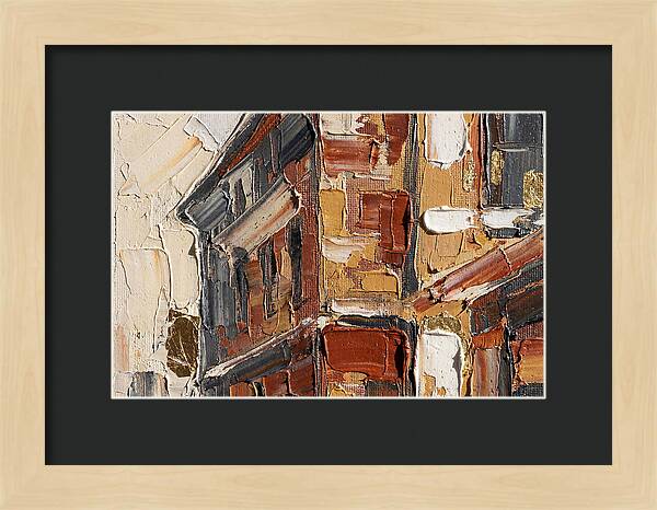 Brick Building In Palette Knife Style
