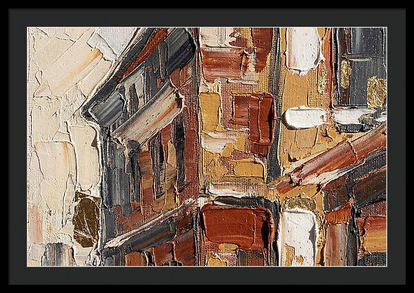 Brick Building In Palette Knife Style