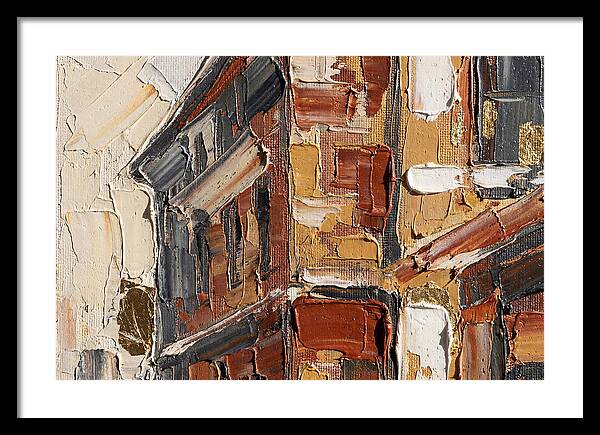 Brick Building In Palette Knife Style