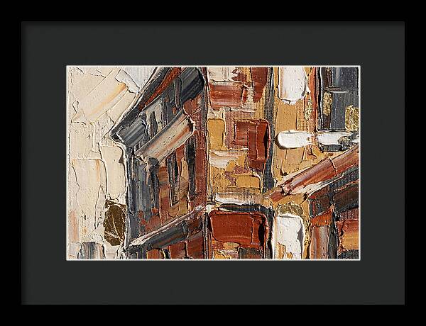 Brick Building In Palette Knife Style