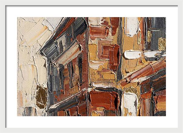 Brick Building In Palette Knife Style
