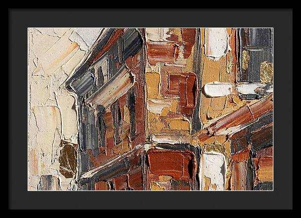 Brick Building In Palette Knife Style