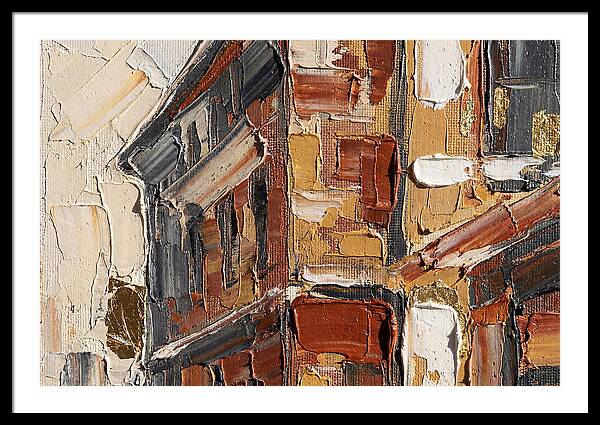 Brick Building In Palette Knife Style