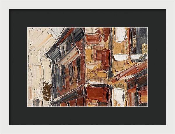 Brick Building In Palette Knife Style