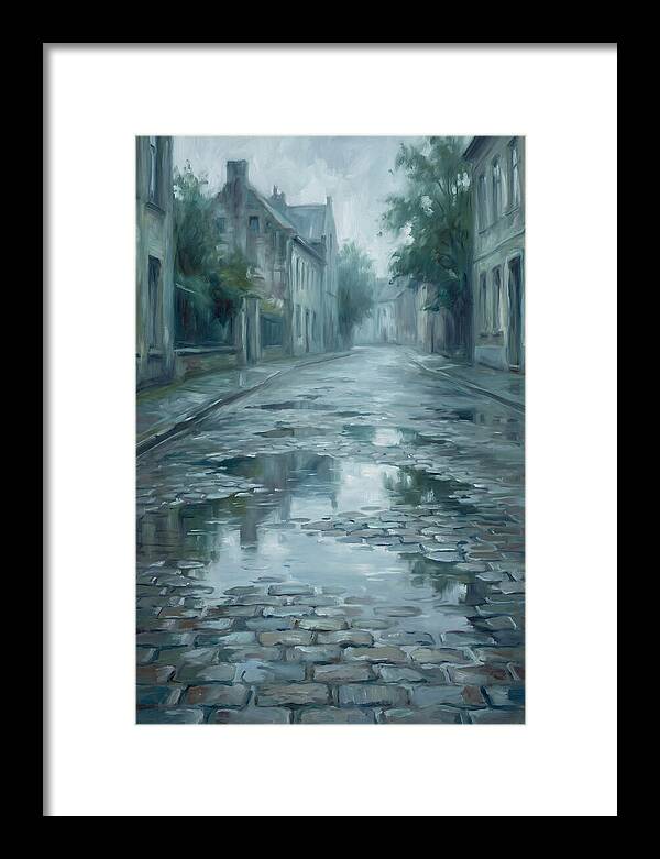Brick Paved Street Reflection
