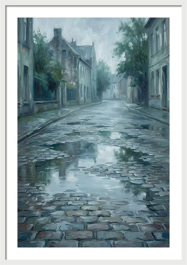 Brick Paved Street Reflection