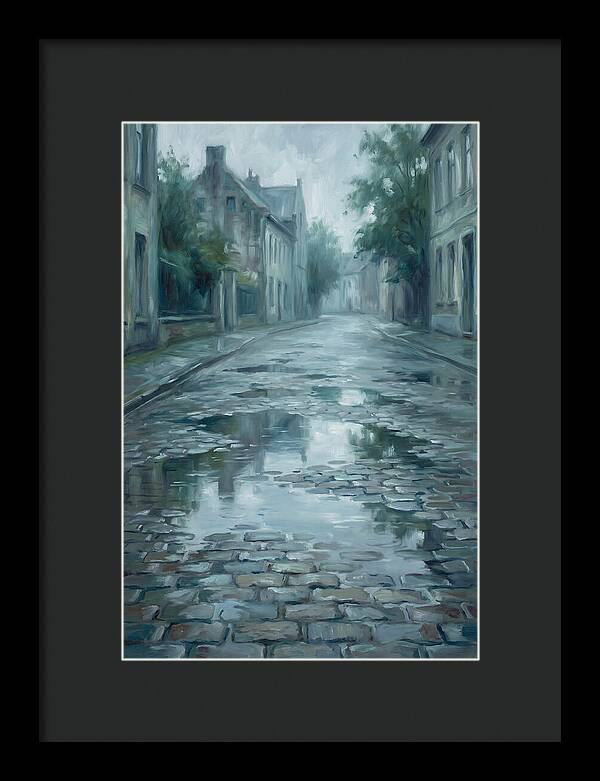 Brick Paved Street Reflection