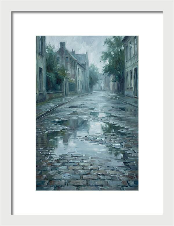 Brick Paved Street Reflection