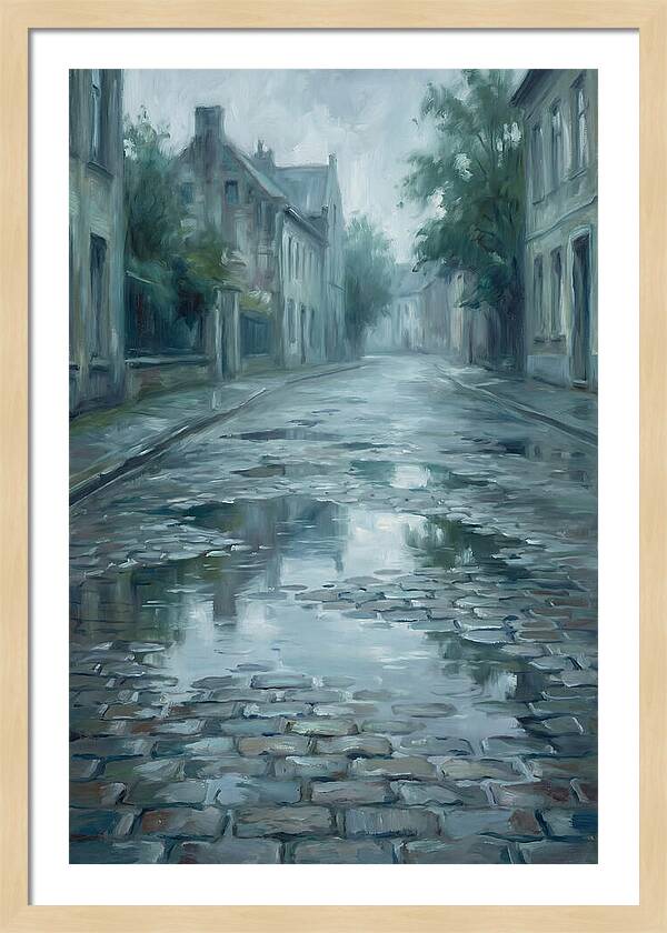 Brick Paved Street Reflection