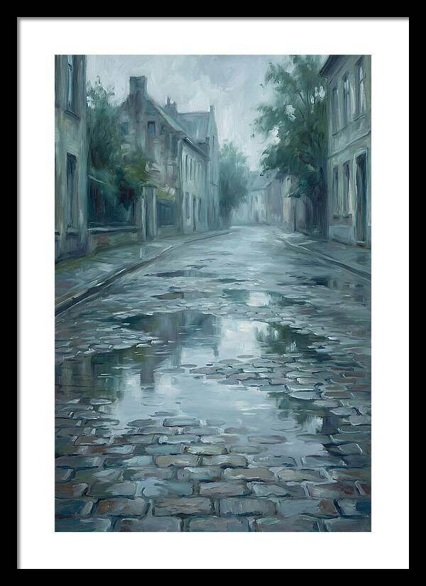 Brick Paved Street Reflection