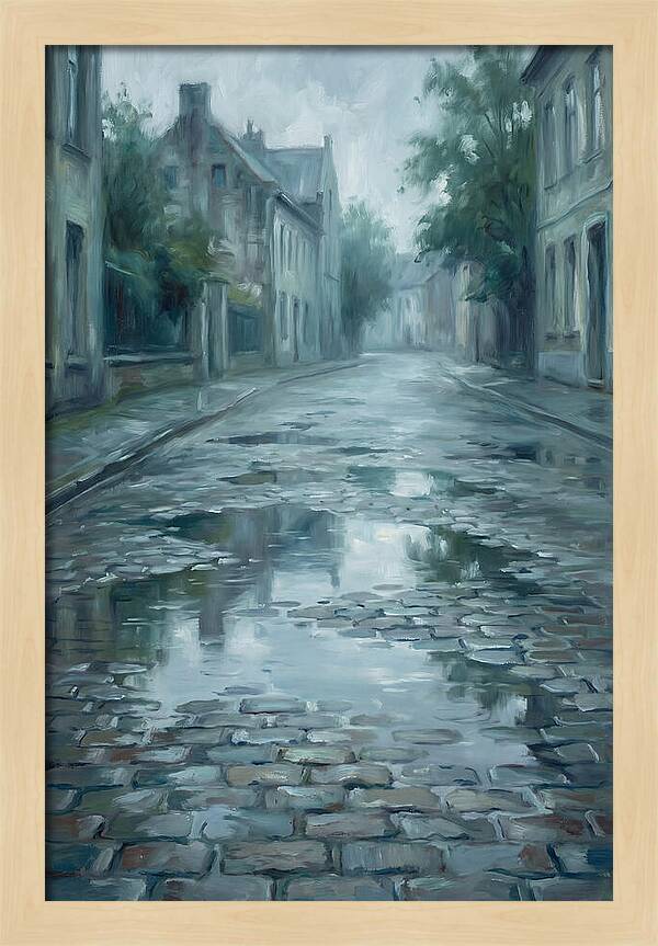 Brick Paved Street Reflection