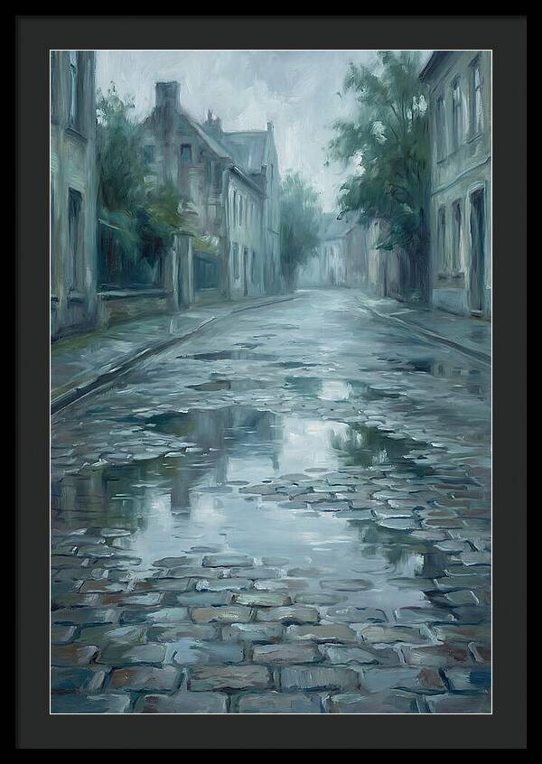 Brick Paved Street Reflection