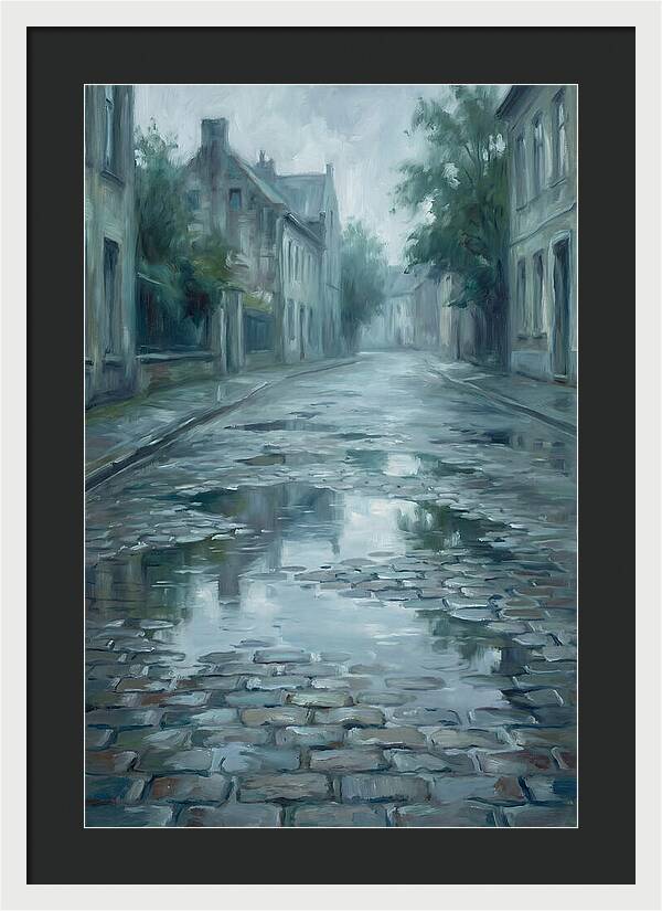 Brick Paved Street Reflection
