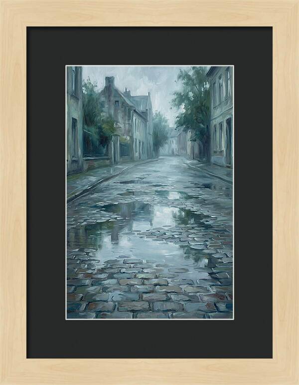 Brick Paved Street Reflection