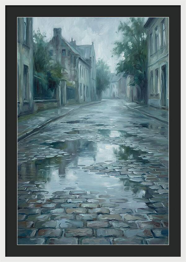 Brick Paved Street Reflection