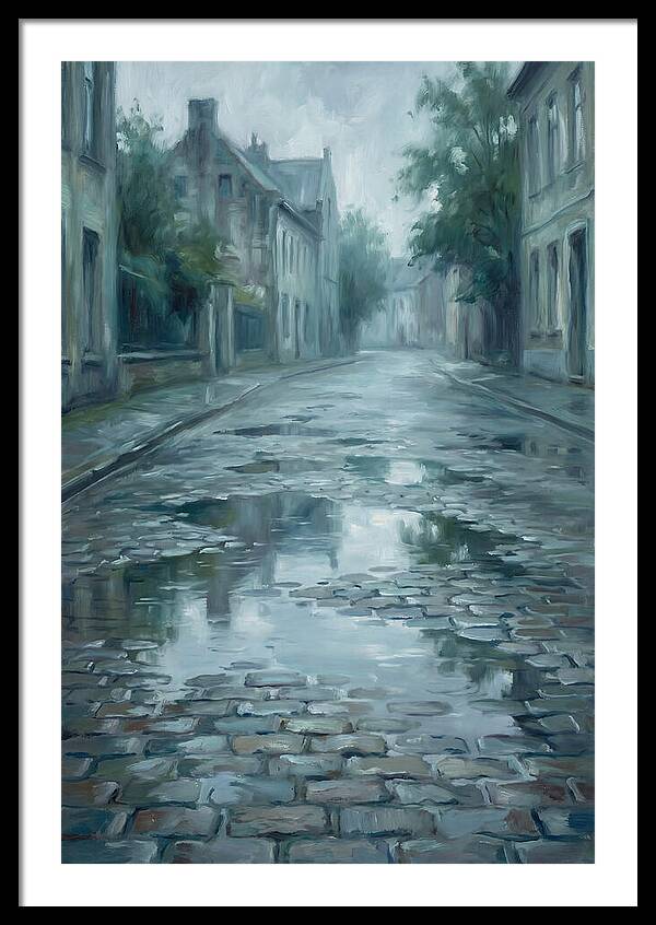 Brick Paved Street Reflection
