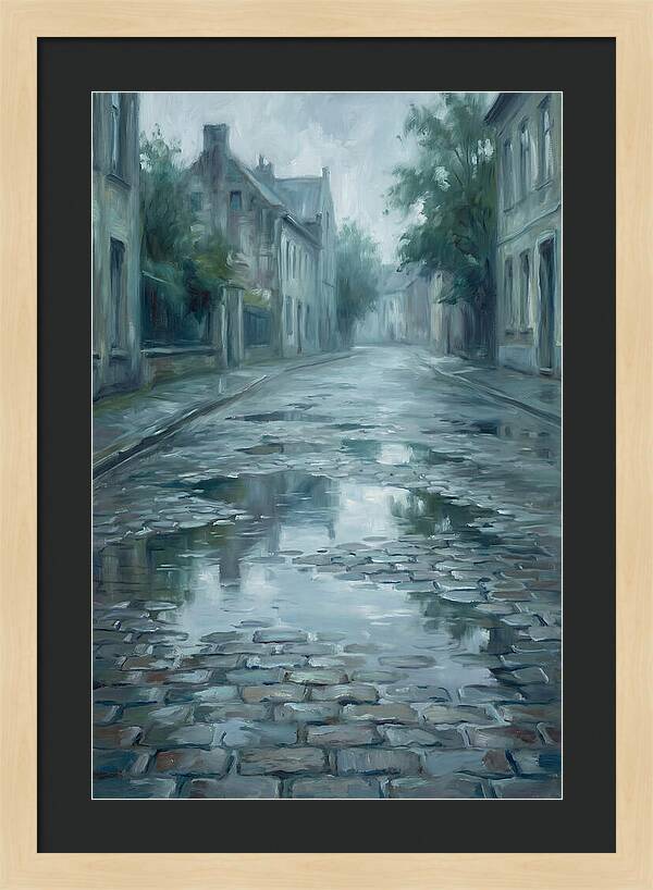 Brick Paved Street Reflection