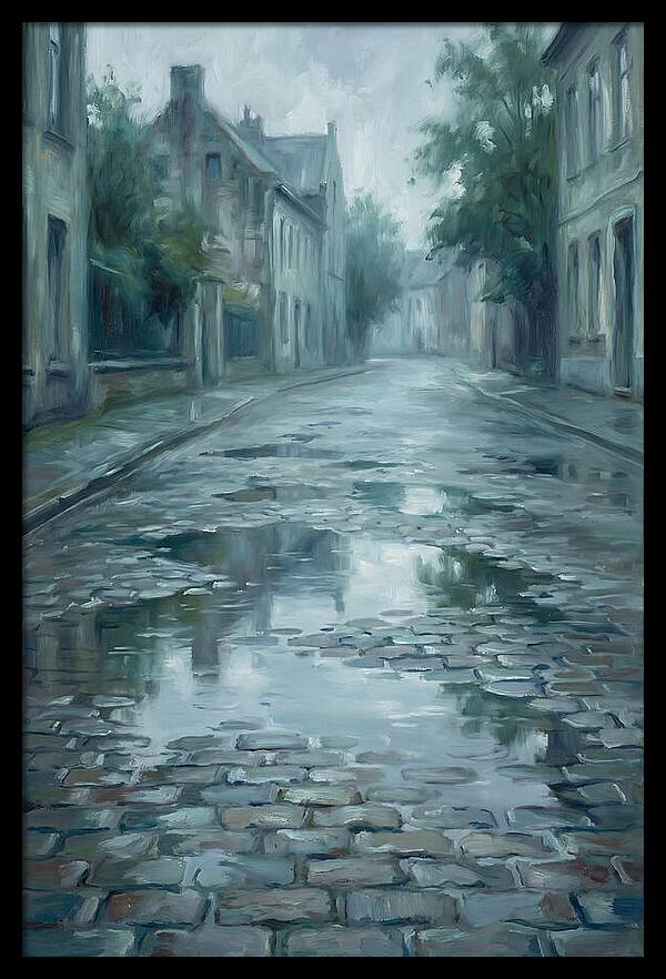 Brick Paved Street Reflection